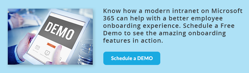 Employee onboarding schedule demo